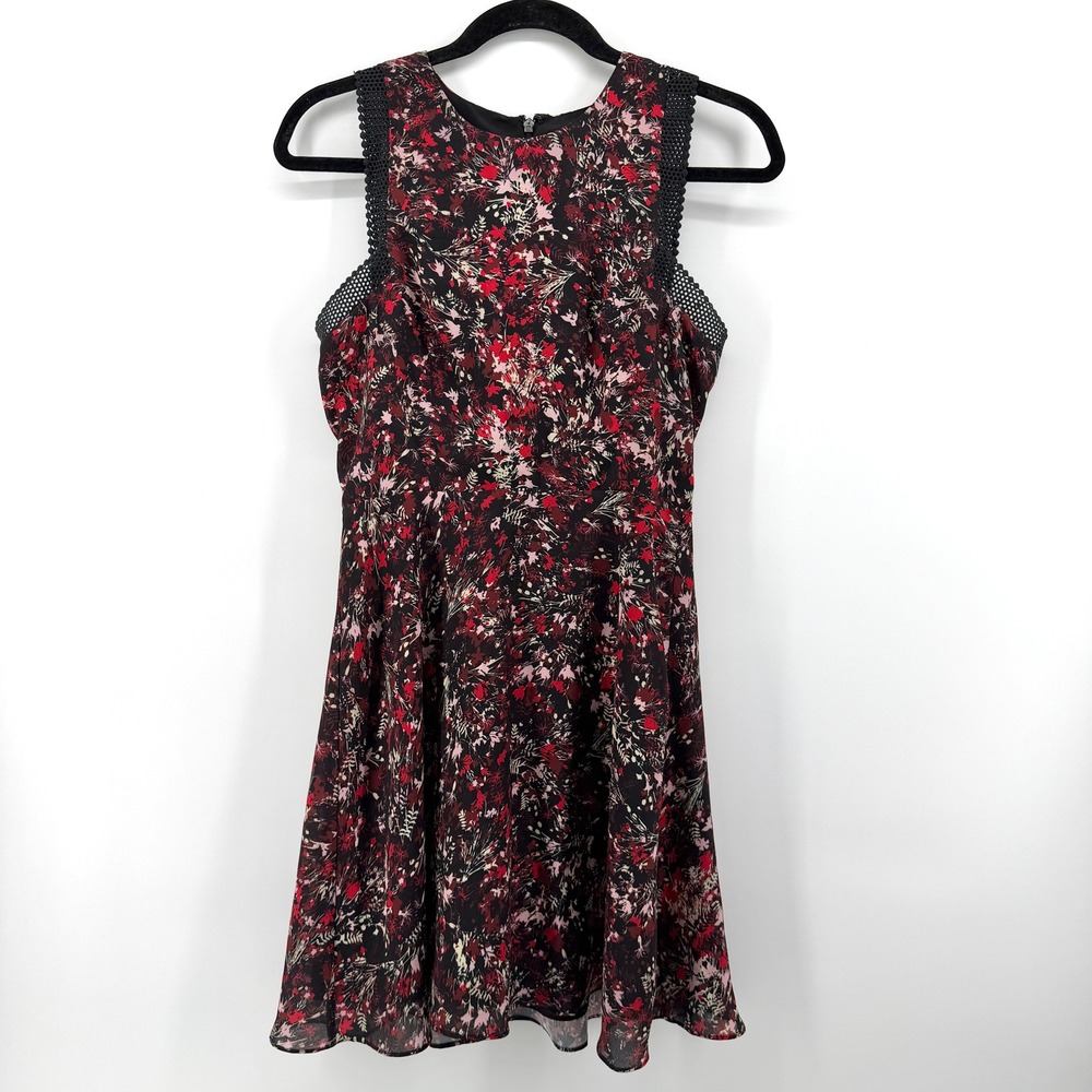 Reiss Louise Ditsy Printed Day Dress Fit‎ and Flare Sleeveless Size 2